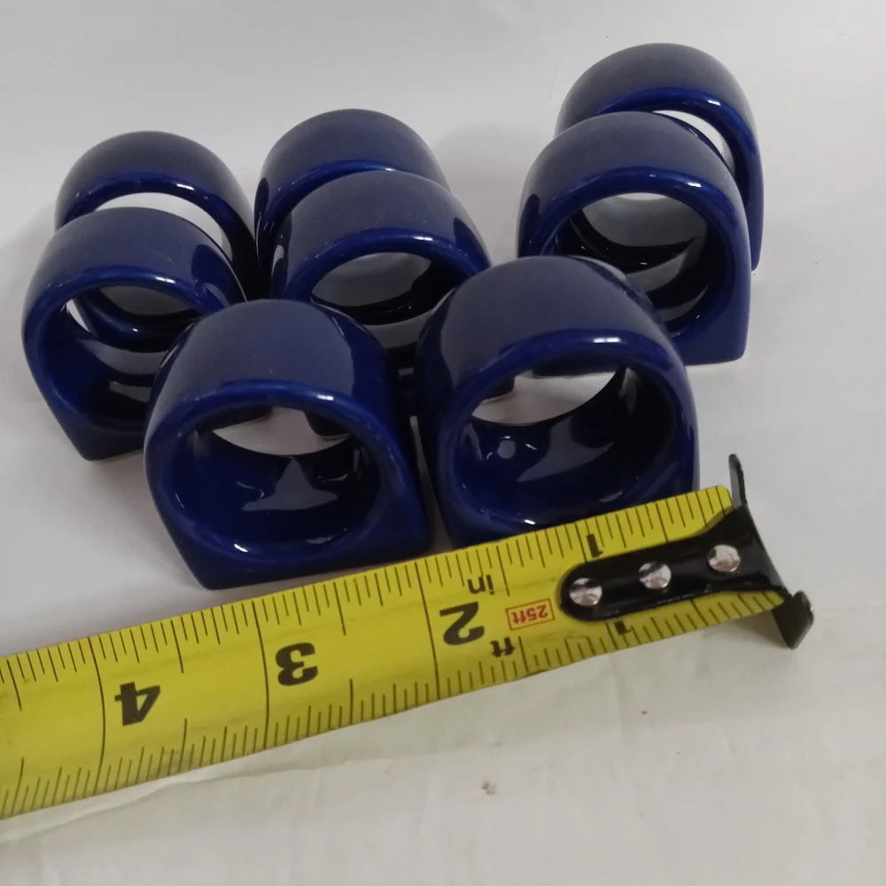Vintage 8 Napkin Rings Cobalt Blue Ceramic Pier1